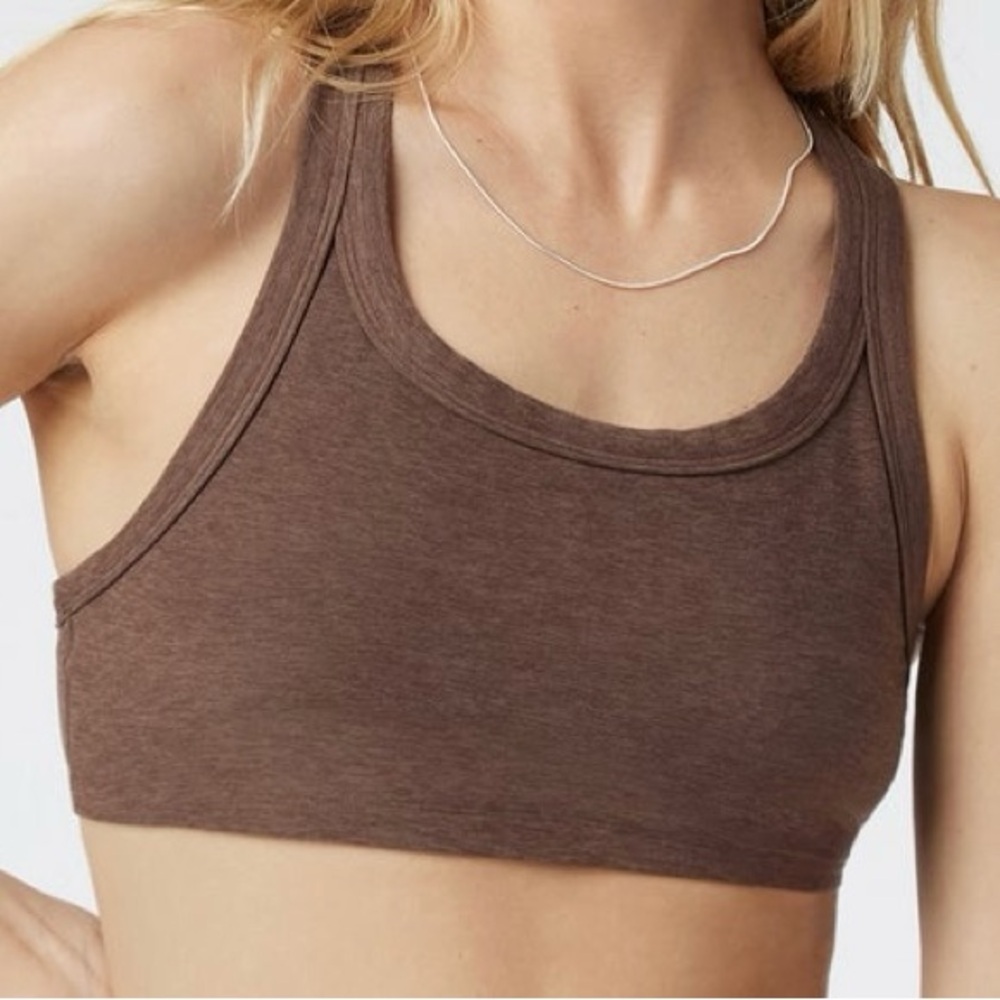 NWT Vuori Elevation Racer Bra Women's Dreamknit Move™  color chocolate milk